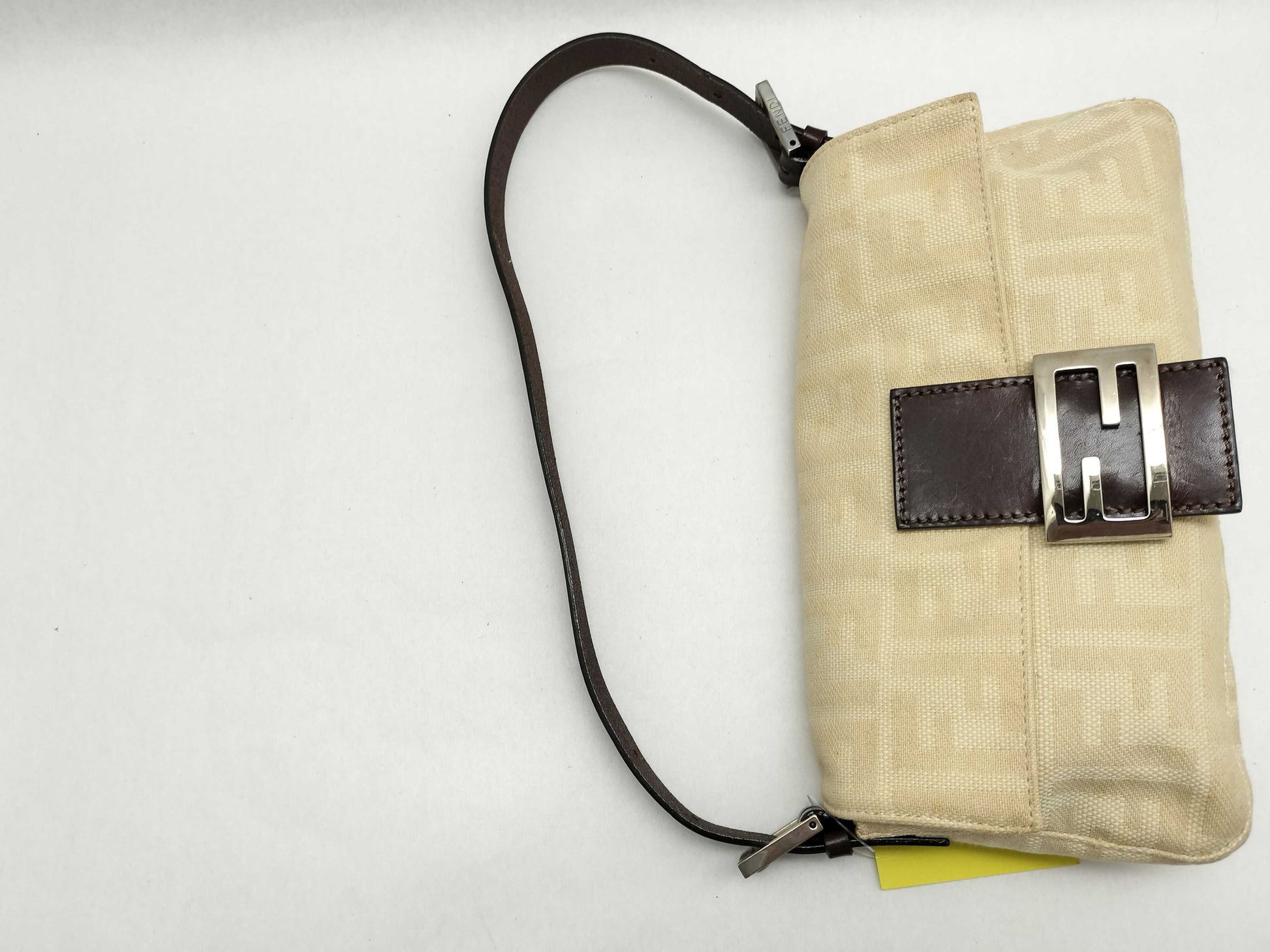 FENDI Zucca Baguette Canvas Shoulder Bag