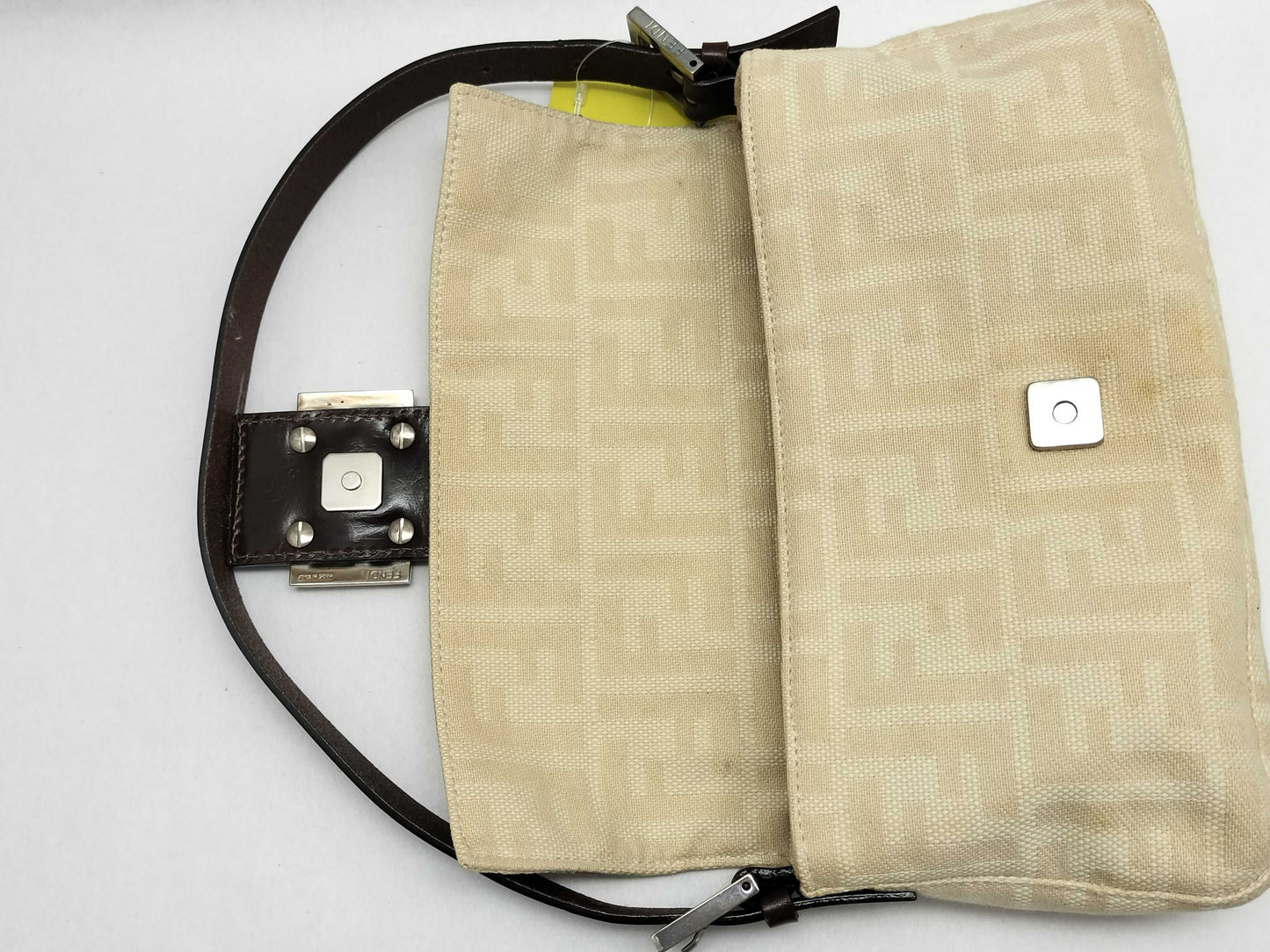 FENDI Zucca Baguette Canvas Shoulder Bag