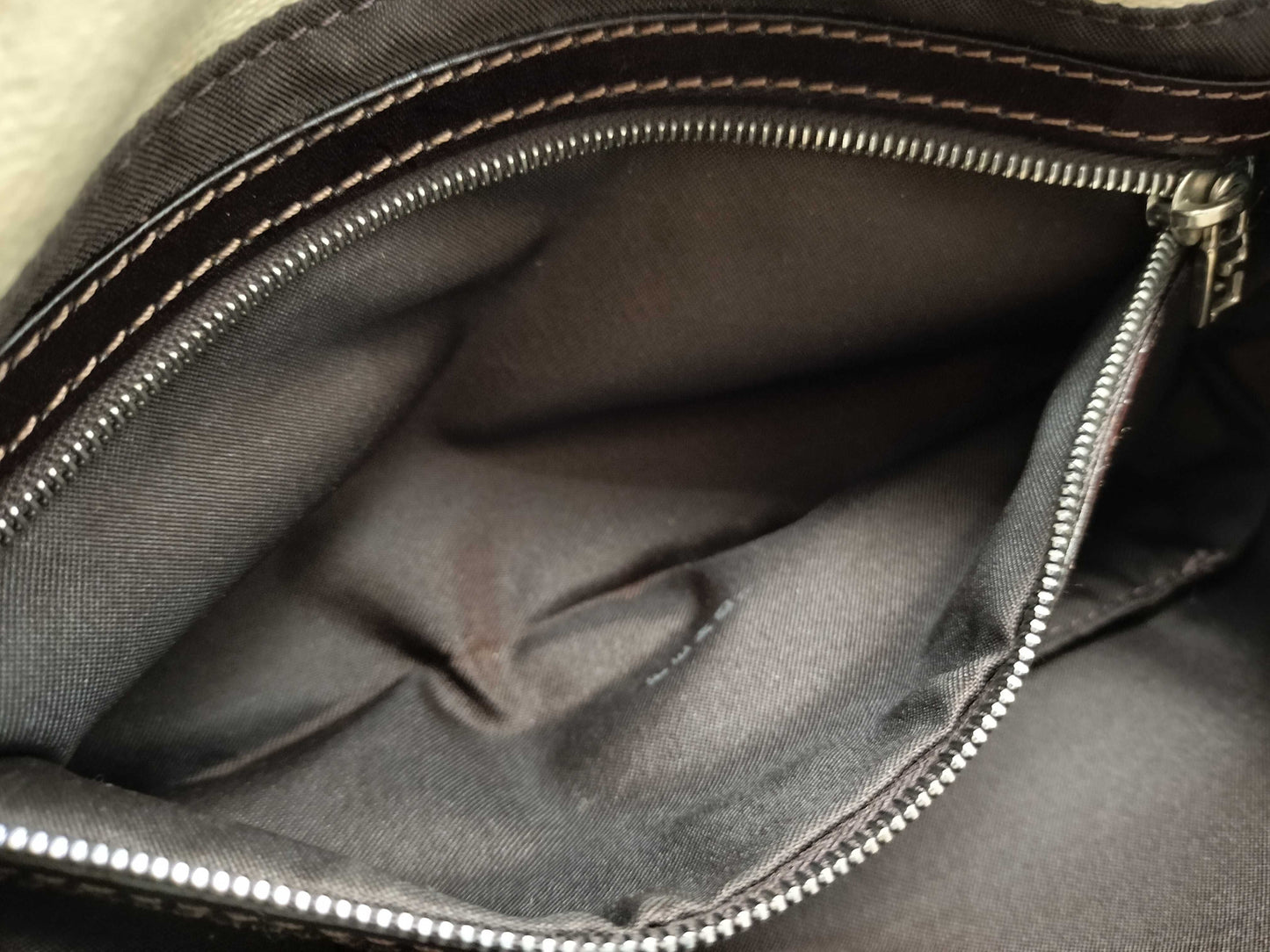 FENDI Zucca Baguette Canvas Shoulder Bag