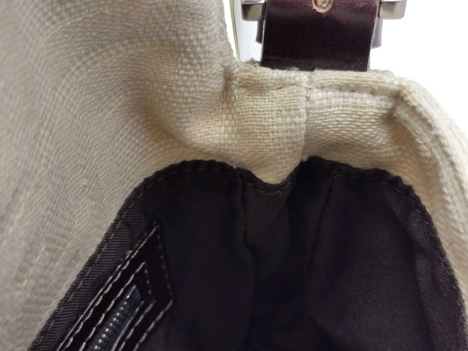 FENDI Zucca Baguette Canvas Shoulder Bag