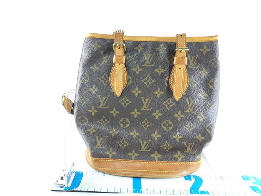 LOUIS VUITTON DK0068 Monogram M42238 Bucket PM Tote Bag with Pouch