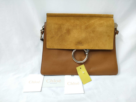 Chloe Faye Suede and Leather Shoulder Bag