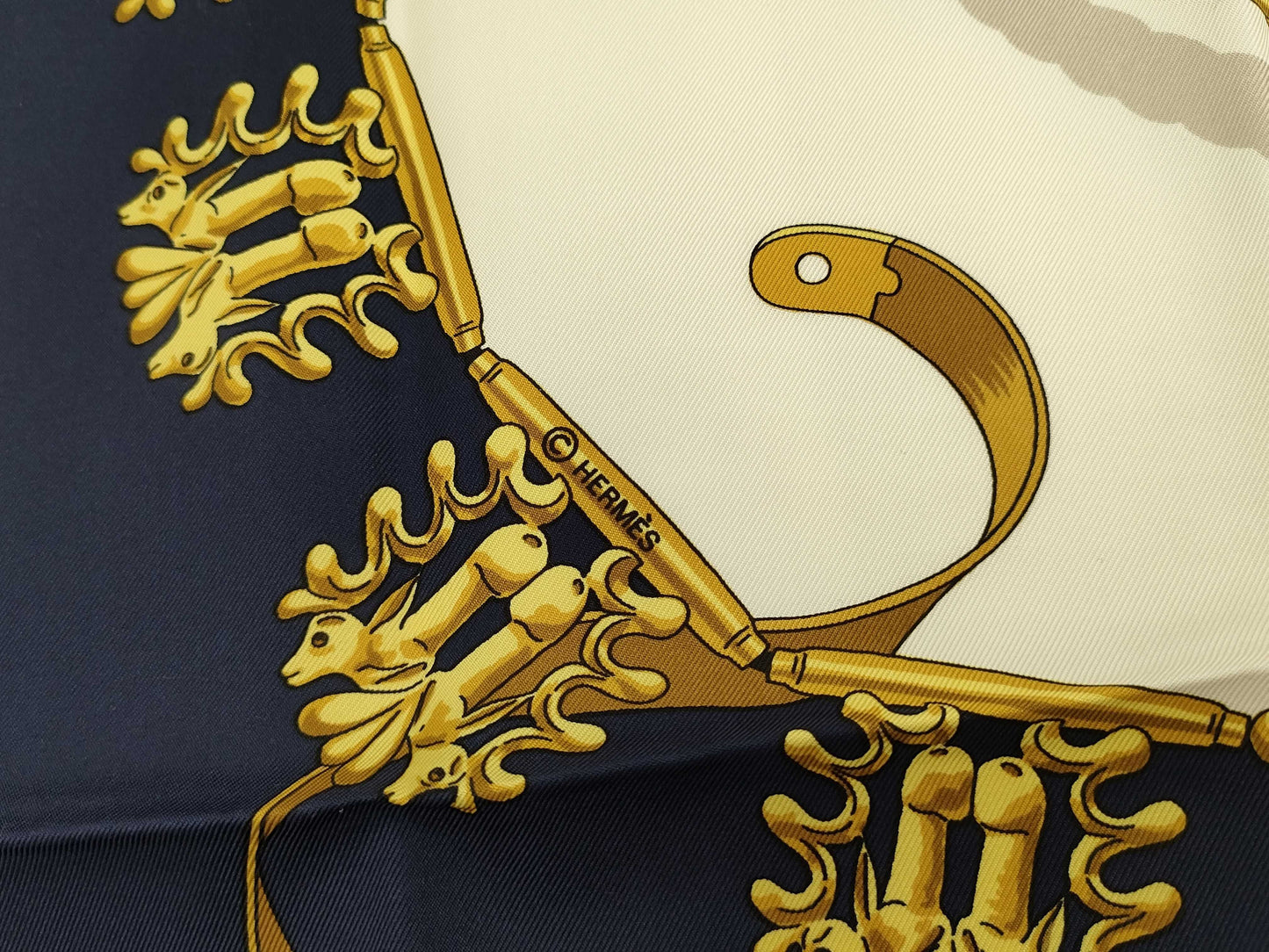 HERMES Carre Golden Knight Scarf