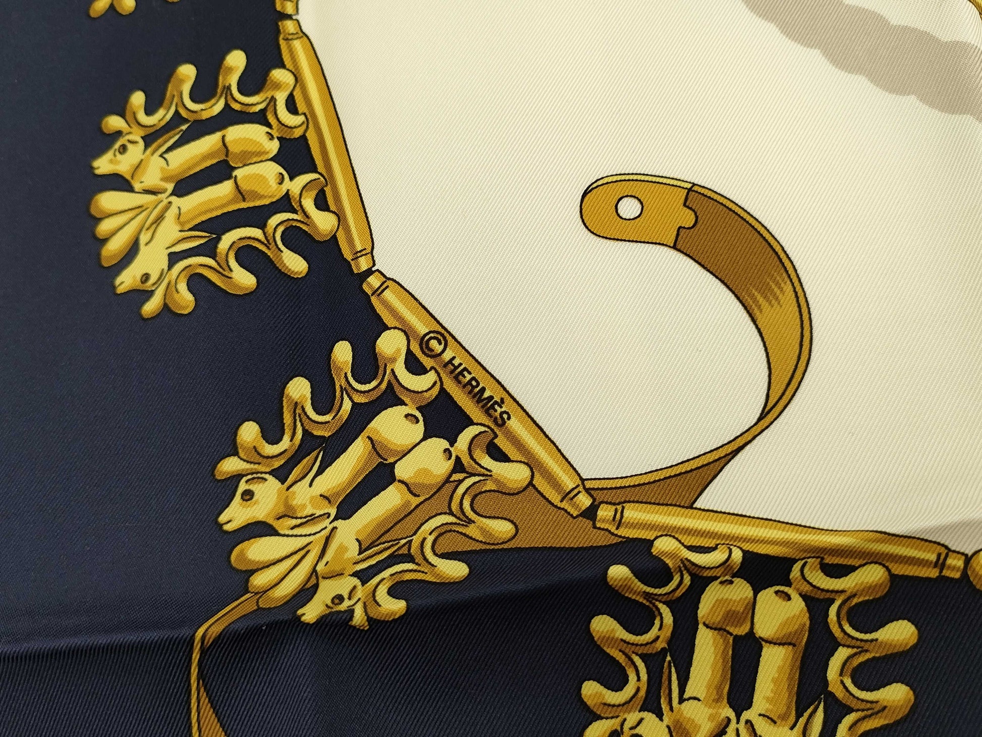 HERMES Carre Golden Knight Scarf