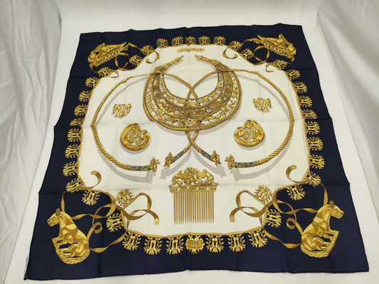 HERMES Carre Golden Knight Scarf