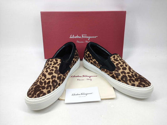 Salvatore Ferragamo Leopard Print Slip-On Shoes