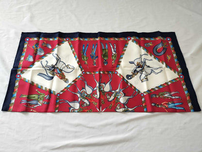 HERMES Carre Carre 90 / Russian Military Museum / White scarf without tag