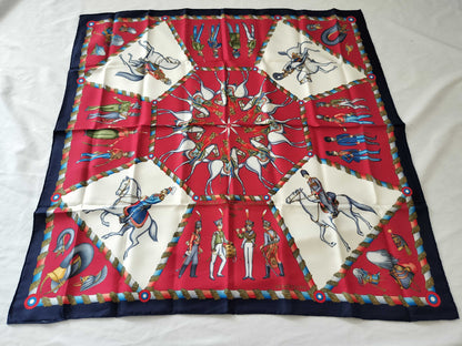 HERMES Carre Carre 90 / Russian Military Museum / White scarf without tag