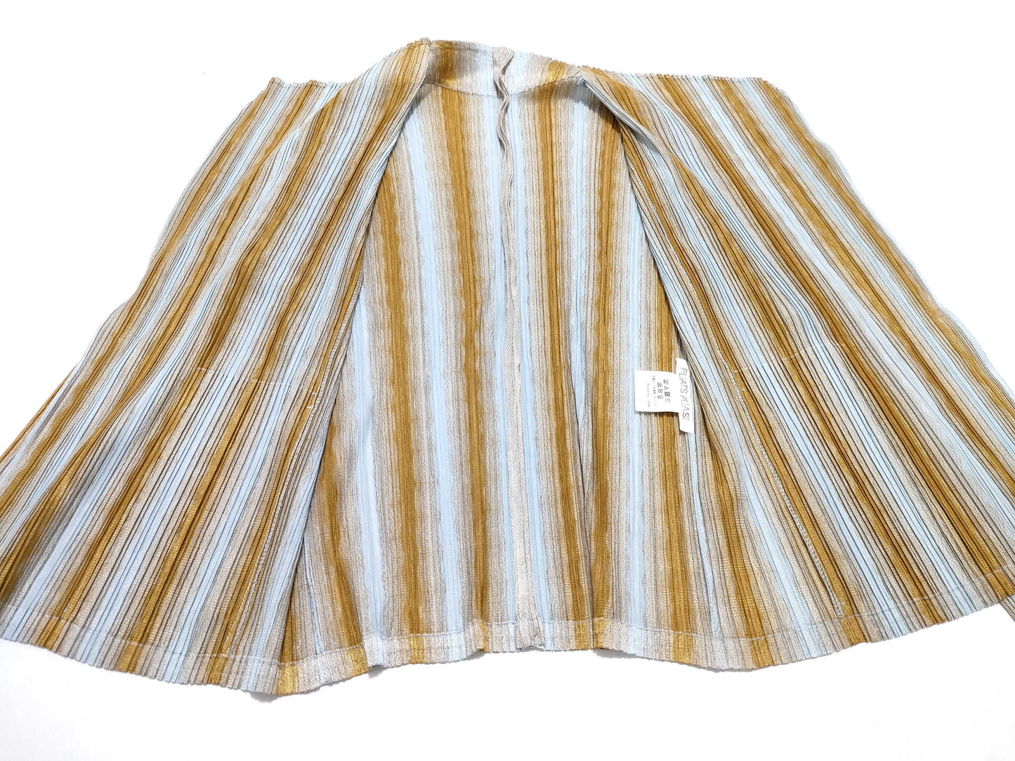 ISSEY MIYAKE Pleats Please Striped Cardigan