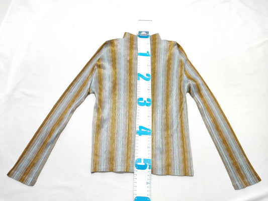ISSEY MIYAKE Pleats Please Striped Cardigan