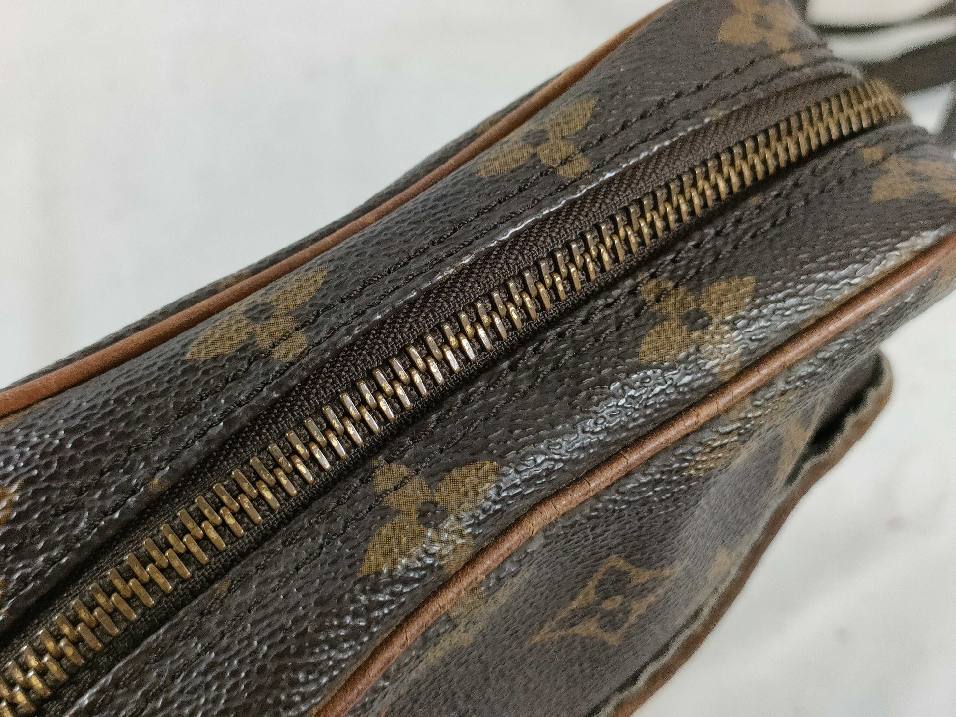 LOUIS VUITTON Monogram M45266 Danube Shoulder Bag with Torn Shoulder Strap
