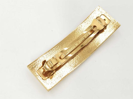 CHANEL 98 P Coco Mark Matelasse Gold Color Barrette Hair Accessory