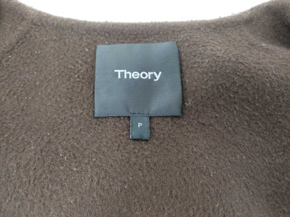 theory cashmere/wool/zip-up/collarless coat