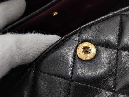 CHANEL Lambskin Matelasse Chain Shoulder Bag with Double Flap, Size 25, No. 4