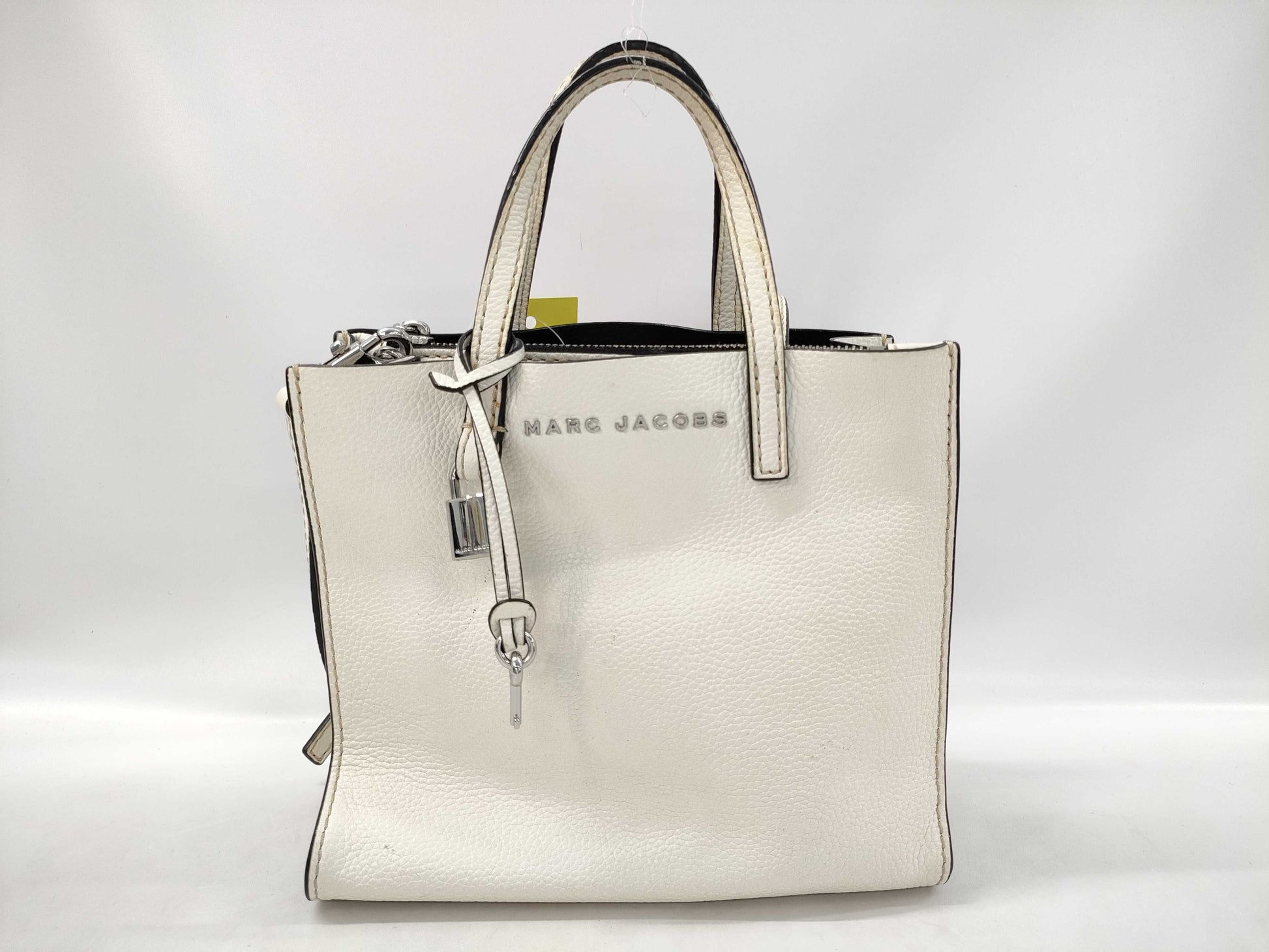 MARC JACOBS Leather 2-Way Tote Bag White Handbag