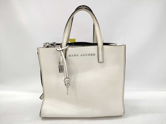 MARC JACOBS Leather 2-Way Tote Bag White Handbag