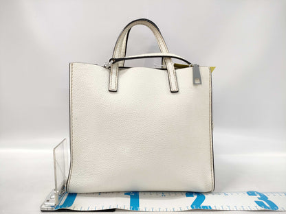 MARC JACOBS Leather 2-Way Tote Bag White Handbag