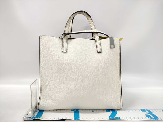 MARC JACOBS Leather 2-Way Tote Bag White Handbag
