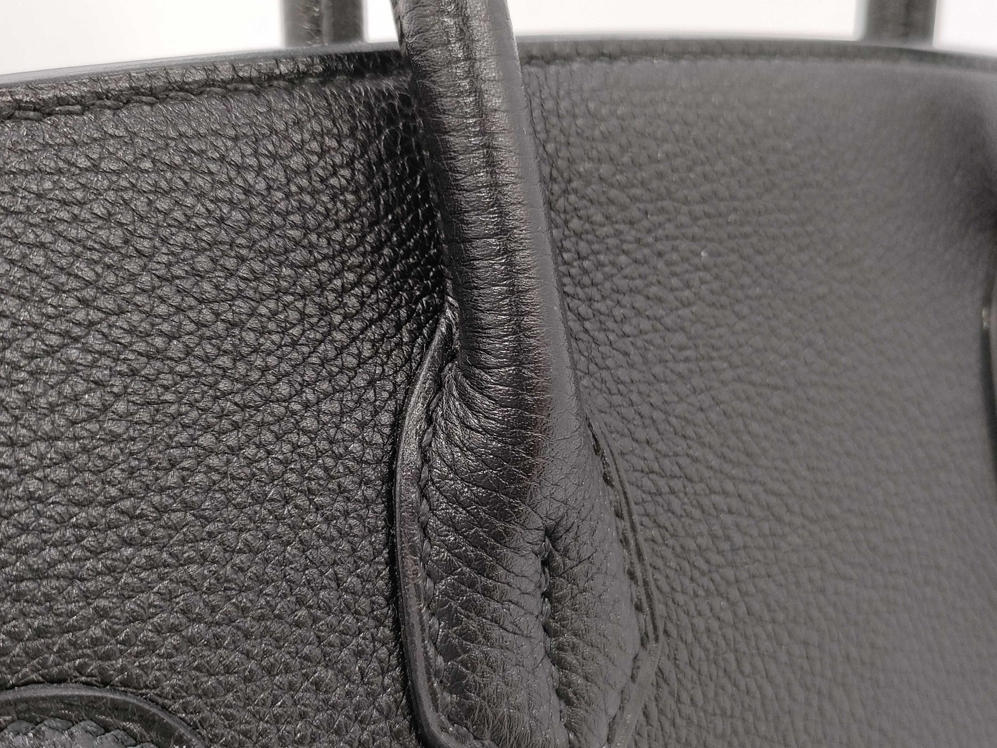 HERMES Birkin 30 Black with Silver Hardware? Q Stamped Handbag