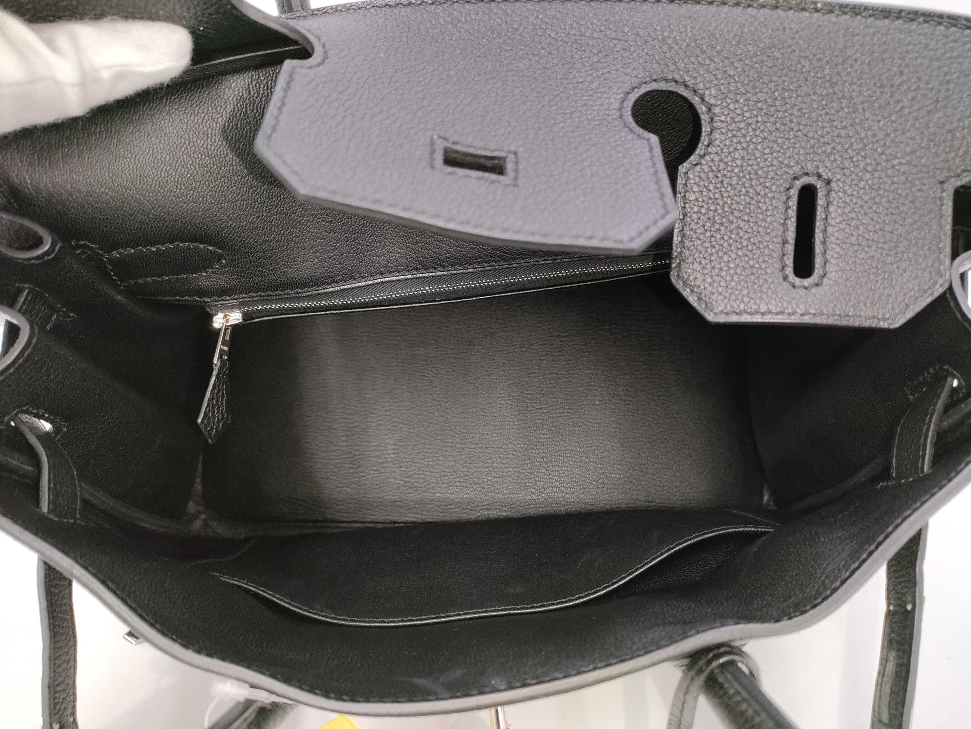 HERMES Birkin 30 Black with Silver Hardware? Q Stamped Handbag