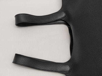 HERMES Picotin Black T Stamped Handbag with Pouch