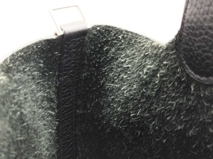 HERMES Picotin Black T Stamped Handbag with Pouch
