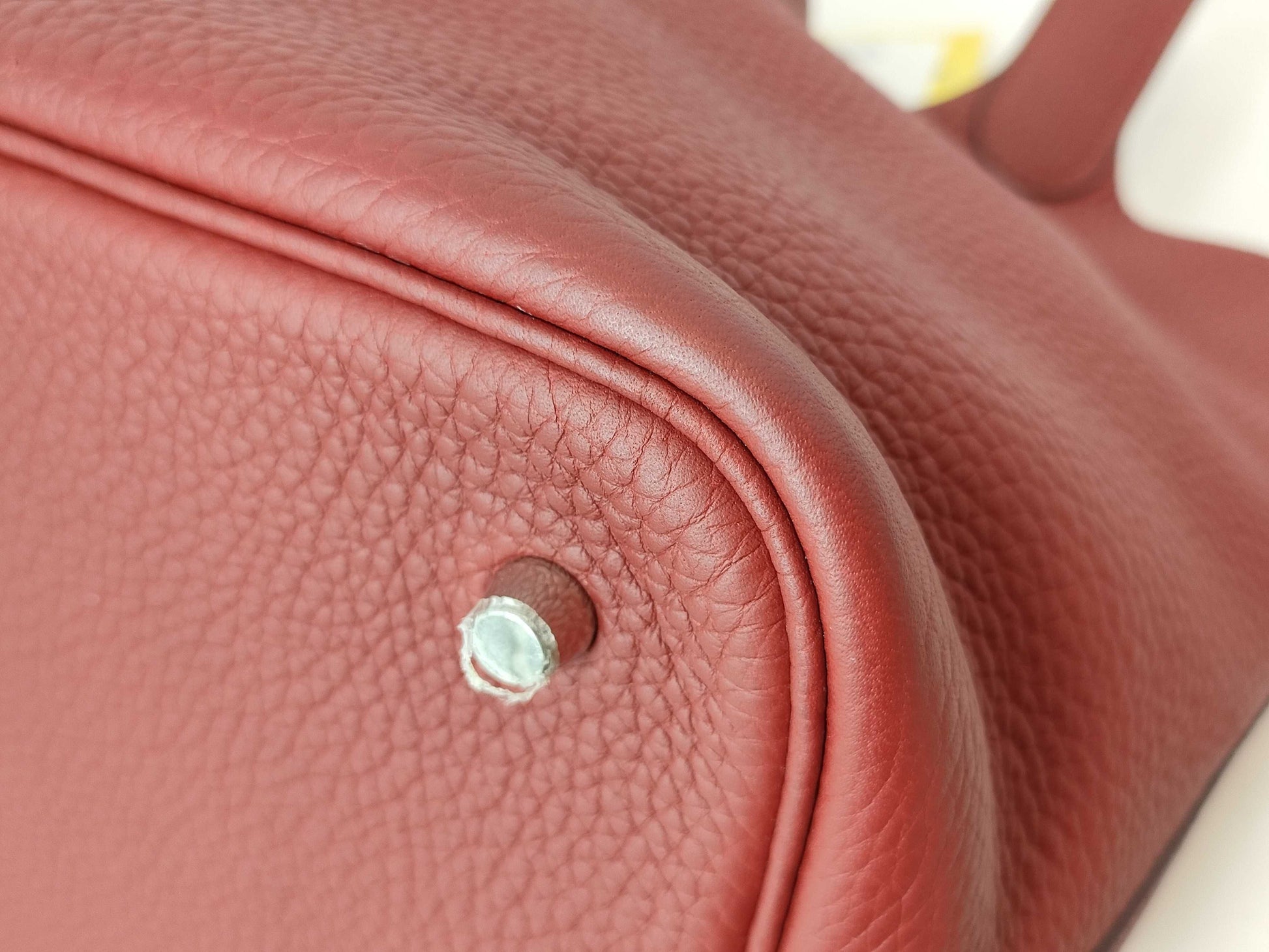 HERMES [Stamp] X Picotin X Stamp Red Handbag