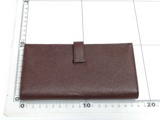 HERMES Engraved A Bearn Souffle Raisin A Wallet