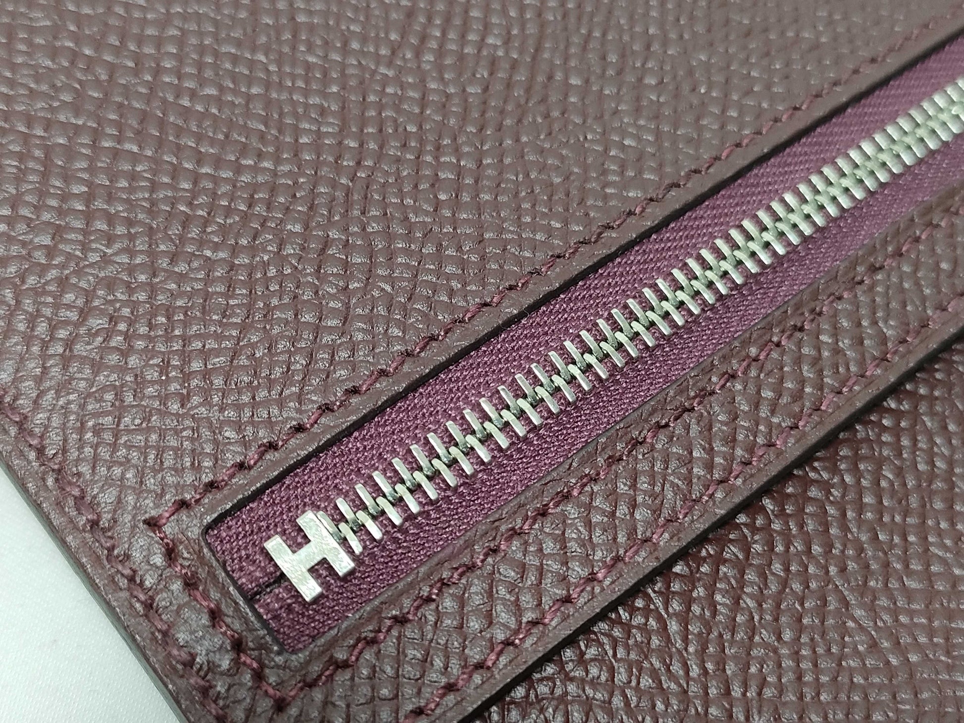 HERMES Engraved A Bearn Souffle Raisin A Wallet