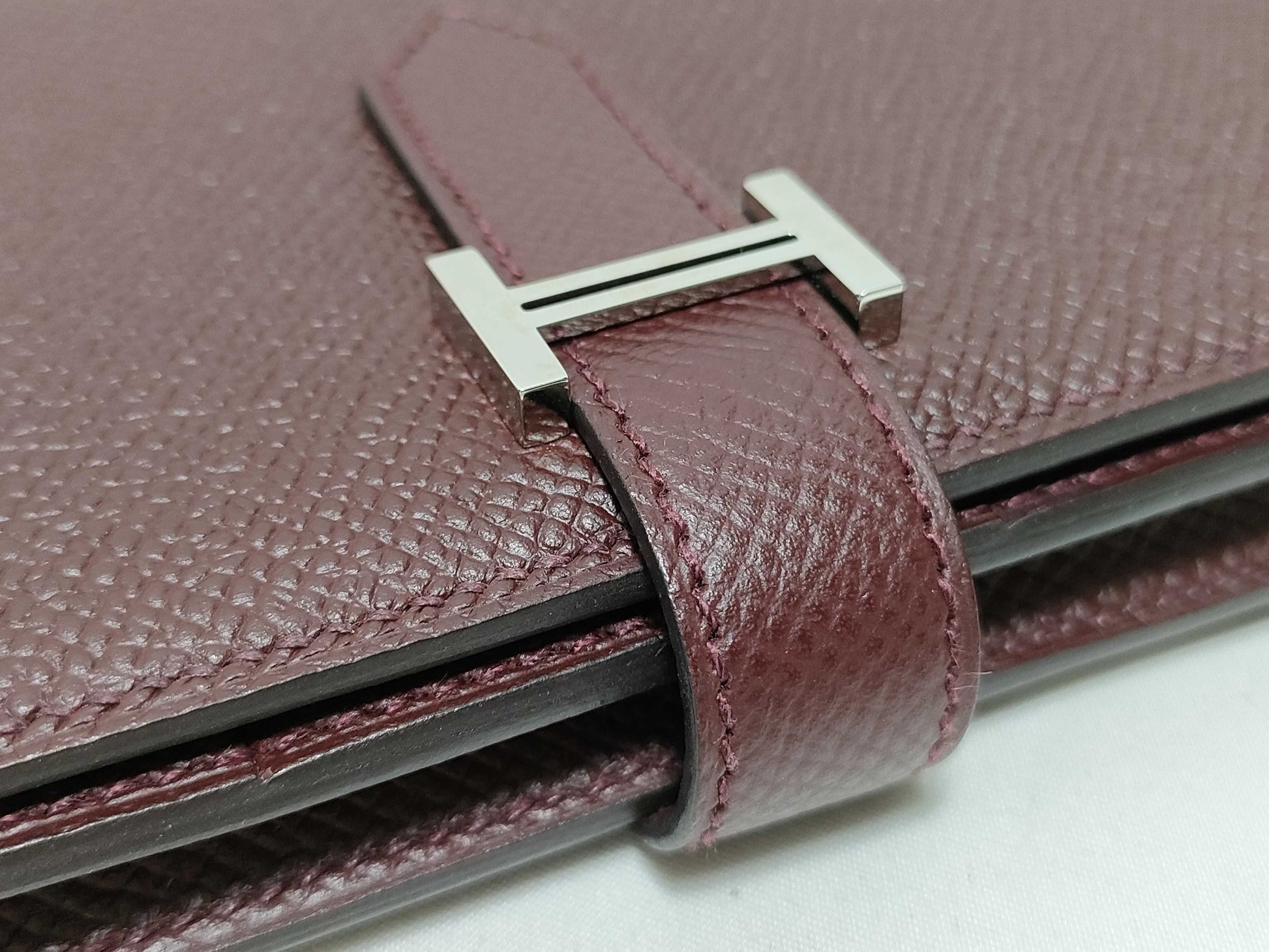 HERMES Engraved A Bearn Souffle Raisin A Wallet
