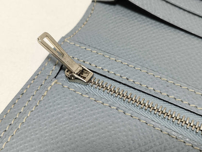 HERMES □Q Bearn Souffle Blue Glacier? Q Wallet