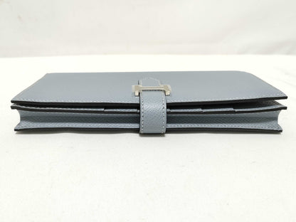 HERMES □Q Bearn Souffle Blue Glacier? Q Wallet