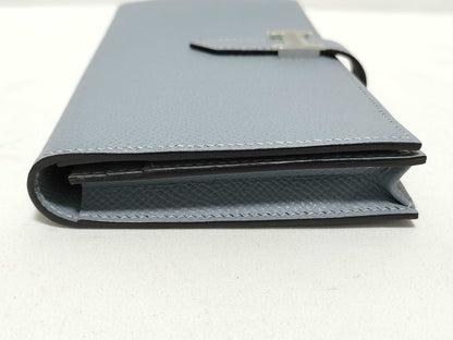 HERMES □Q Bearn Souffle Blue Glacier? Q Wallet