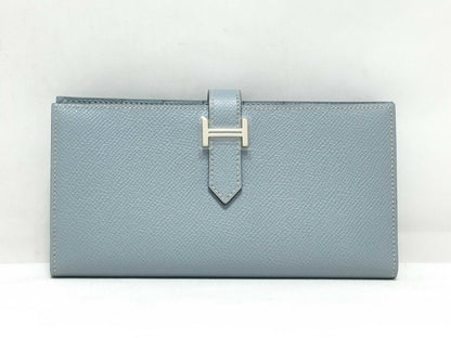 HERMES □Q Bearn Souffle Blue Glacier? Q Wallet
