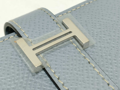 HERMES □Q Bearn Souffle Blue Glacier? Q Wallet