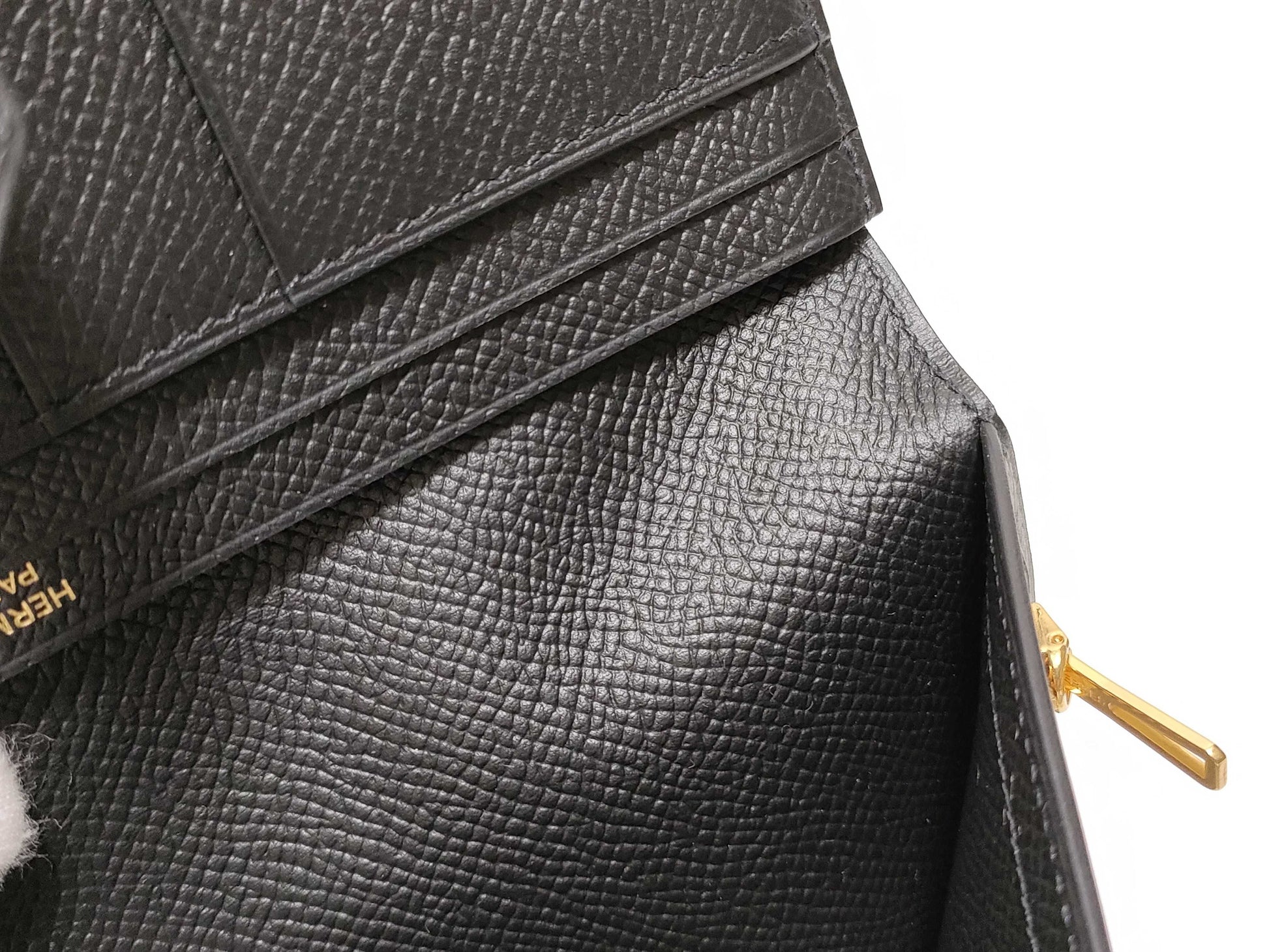HERMES Bearn Souffle Black Wallet