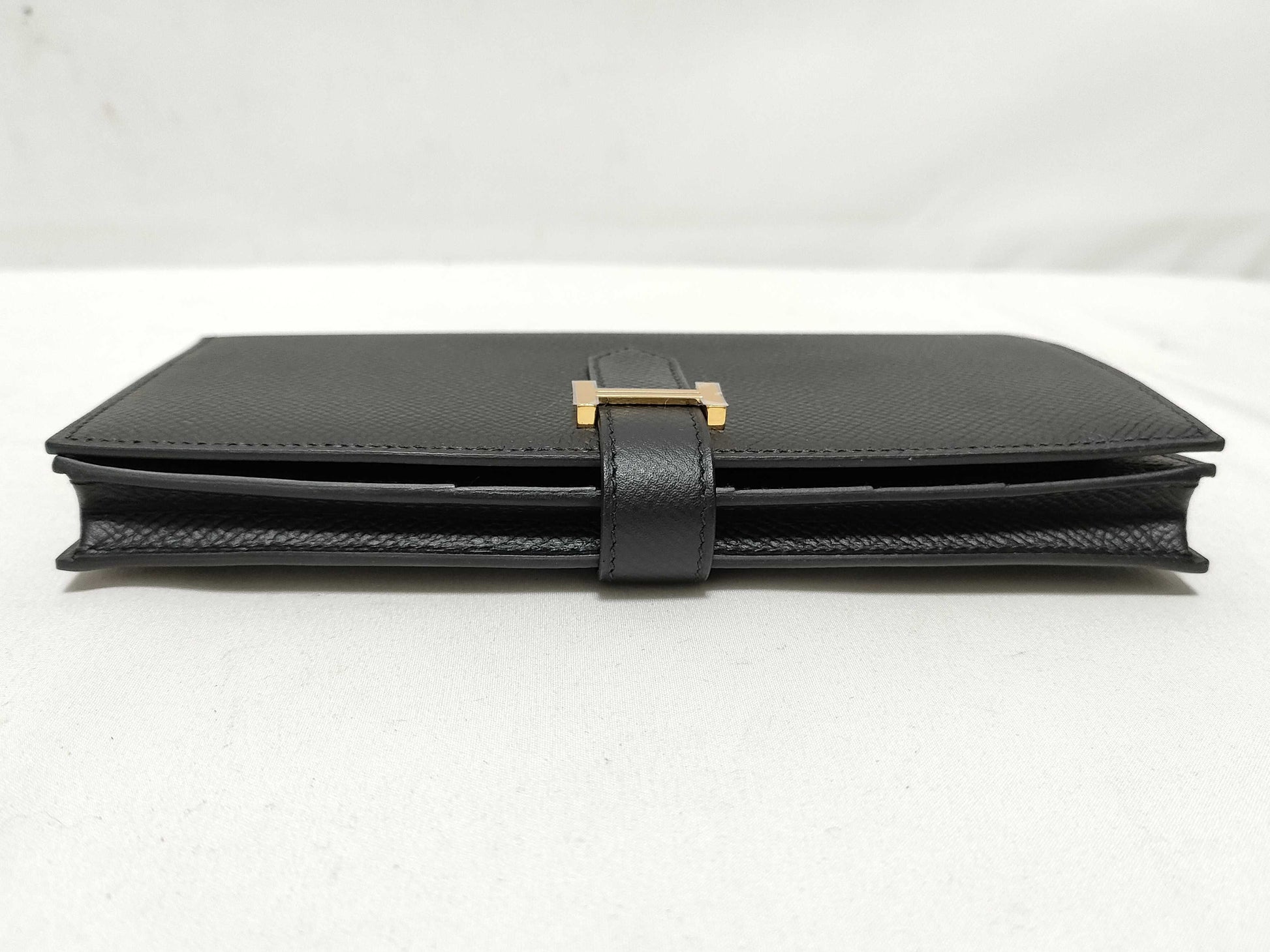 HERMES Bearn Souffle Black Wallet