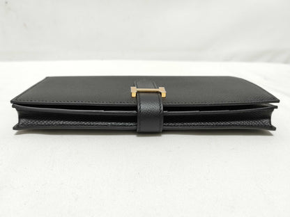 HERMES Bearn Souffle Black Wallet