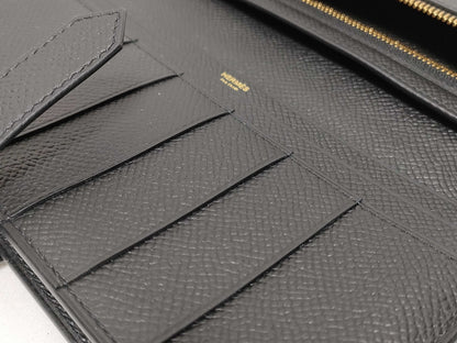 HERMES Bearn Souffle Black Wallet