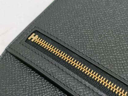 HERMES Bearn Souffle Black Wallet