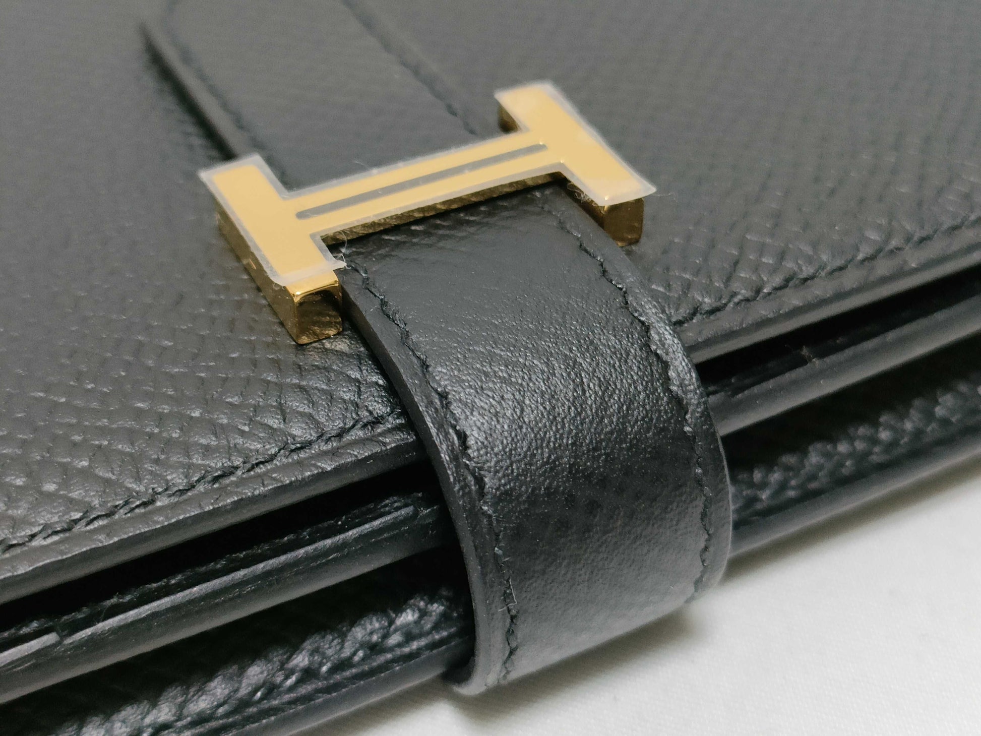 HERMES Bearn Souffle Black Wallet