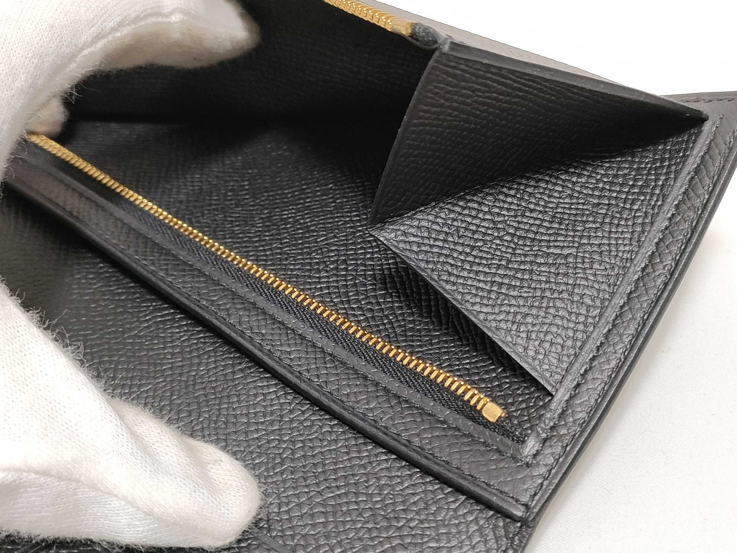 HERMES Bearn Souffle Black Wallet