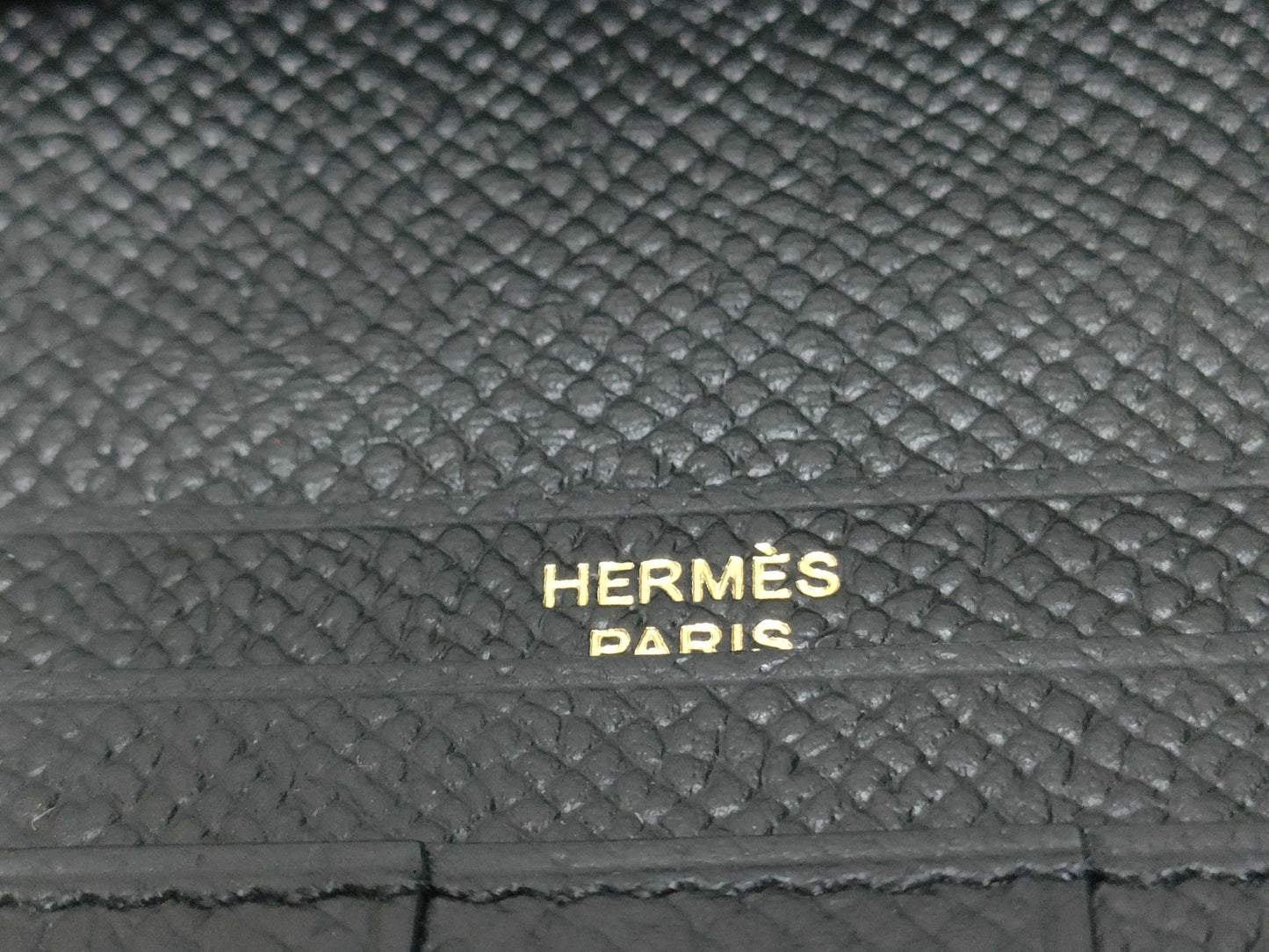 HERMES Bearn Souffle Black Wallet