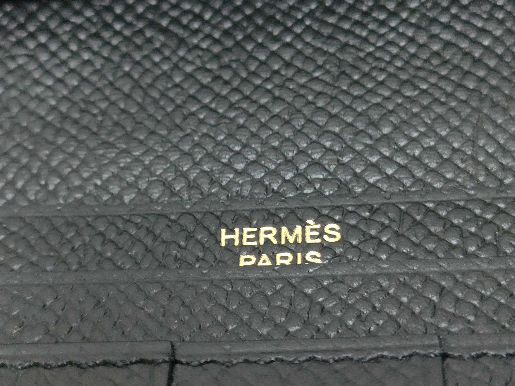 HERMES Bearn Souffle Black Wallet