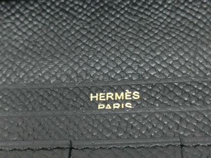 HERMES Bearn Souffle Black Wallet
