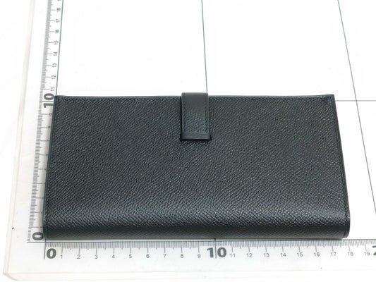 HERMES Bearn Souffle Black Wallet
