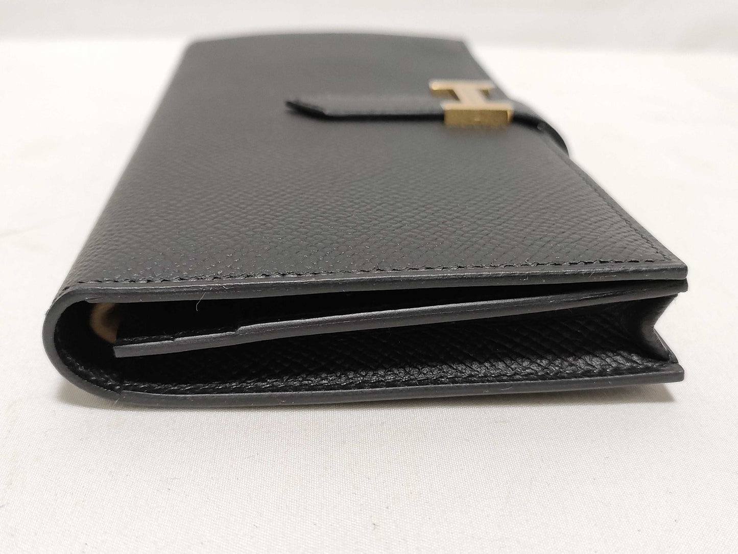 HERMES Bearn Souffle Black Wallet
