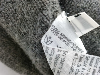 HERMES turtleneck sleeveless knit top, 100% cashmere, gray