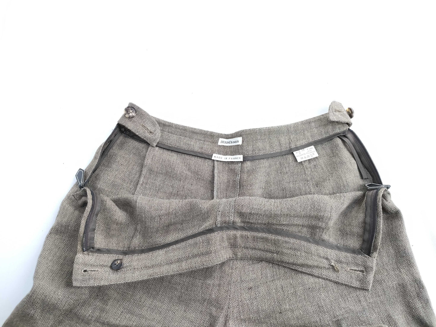 HERMES Pants Beige Linen Pants