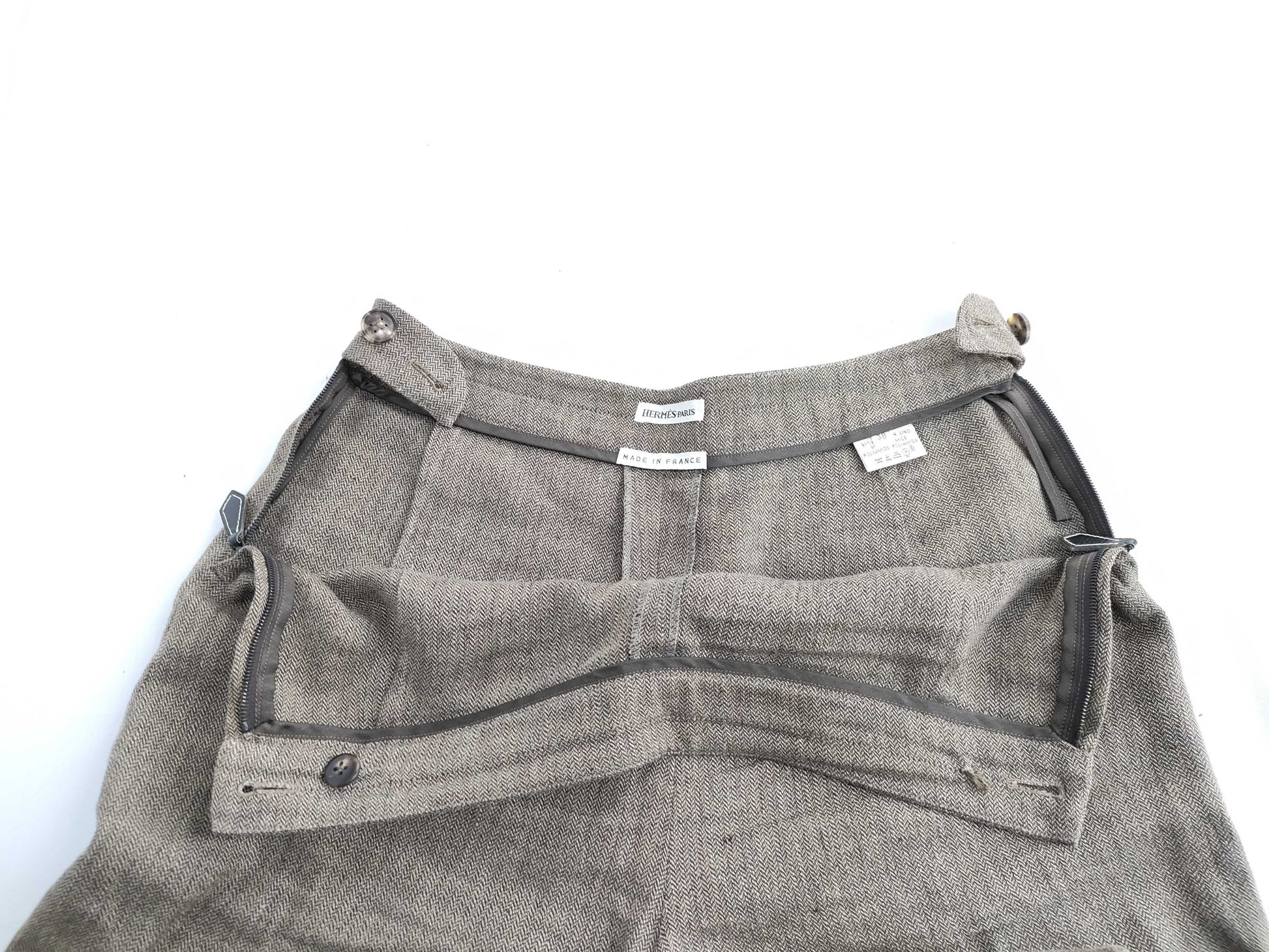 HERMES Pants Beige Linen Pants